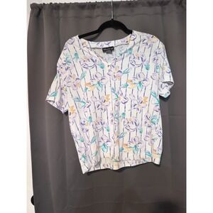 Ashleigh Morgan Women's Large‎ Floral Blouse, Cottagecore Style, Summer Fashion